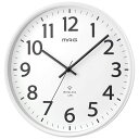 MAG(マグ)掛け時計壁掛け時計アナログ無線LANNTP時刻を同期シンプルインテリアリビングオフィス夜間秒針停止直径32.7cmホワイトシグナルキーパーW-811AWH-Zノア精密