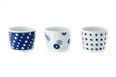 西海陶器(Saikaitoki)器そば猪口蕎麦猪口カップお洒落セット約径8.5x高6.5cmインディゴブルーそば猪口カップ(3柄組)