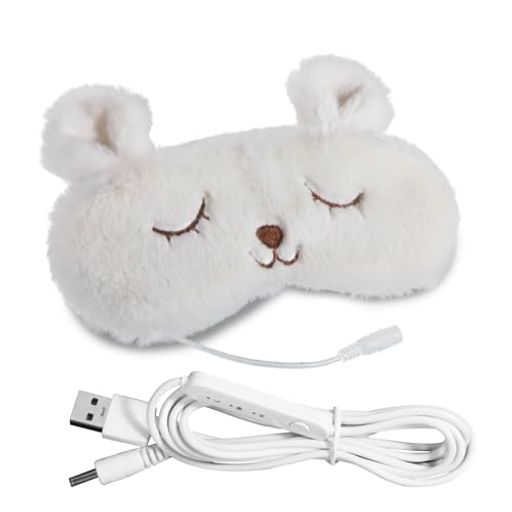 JOYCOREXホットアイマスクかわいい軽量USB電熱式温度調節自動電源オフカバー洗えるリモコン付き収納袋付き日本語説明書付きふわふわ旅行快眠グッズギフトウサギのデザイン JOYCOREXホットアイマスクかわいい軽量USB電熱式温度調節自動電源オフカバー洗えるリモコン付き収納袋付き日本語説明書付きふわふわ旅行快眠グッズギフトウサギのデザイン