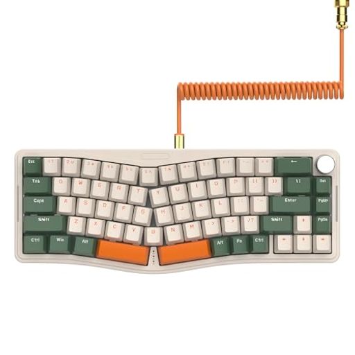 ATTACK SHARK AKS068ゲーミングキーボード アリス配列 有線65%68キー 青軸 メカニカルキーボード ホットスワップ可能 VIA プログラム可能 GASKET構造 USB Type-Cボリューム全キーコンフリクトフリー…