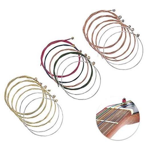 Liroyal Replacement Guitar Strings, 3 Sets (18 Strings), Ballad Replacement Steel Strings, Suitable for Folk Guitars, Steel Core Copper Alloy, Musical Instrument Accessory, Acoustic Guitar Strings