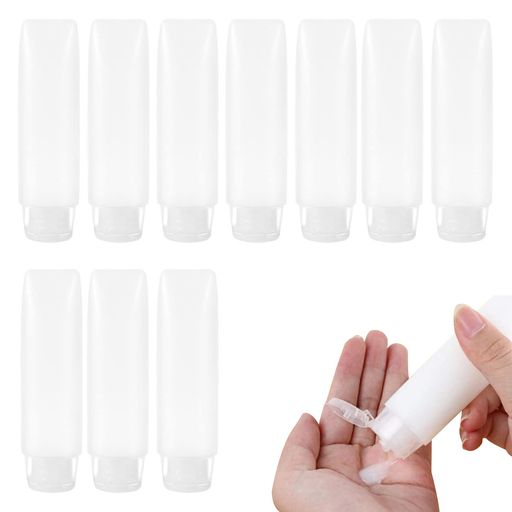 Small Goods - Doyeemeiトラベルボトル小分けボトル詰め替え容器(10個)漏れ防しデザインスクイズボトル詰め替えボトル出張TSA旅行用シャンプークリーム化粧水化粧品収納旅行ボトル透明ホワイト(50ml)