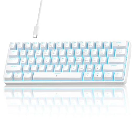 TMKB T61SE ゲーミングキーボード 60% 英語配列 メカニカル 61キー 有線 15種類LEDバックライト 100%防衝突 コンパクト 脱着式USB-C Windows/Mac対応