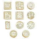 ESJNNKシーリングスタンプヘッド交換11個セット印鑑封筒専用ヘッド封蝋シール洋式可愛なペット復古風DIY手帳手紙メッセージカードの装飾手紙や封筒のデコレーシ...