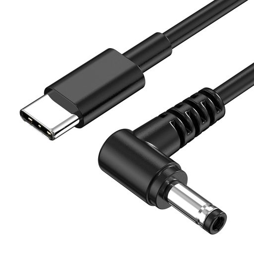 充電ケーブル2m東芝/富士通/NEC用パソコン用PDトリガーケーブルDC-PDF20BKTypeCタイプCオスxDCオス外径5.5mm内径2.5mm65WPD対応