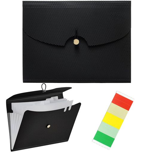 ベンキュエアコーディオンファイルファイルフォルダーA45ポケットブラックポリプロピレン(PP)展開式・..