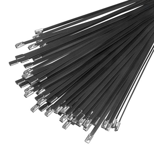 STEELMIGHT 結束バンド 黒色ステンレスバンド ステンレスバンド 4.6*500MM 60本セ...