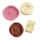 シーリングスタンプヘッドシールスタンプヘッドの交換取り外し可能3D封蝋シールDIY交換真鍮銅頭ヘッドのみ2個セット(バラ+チューリップ)(銅頭のみAセット)