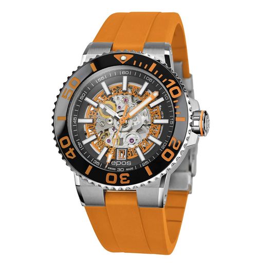 [EPOS(エポス)] ダイバーズウォッチ エポス 自動巻 500M防水 セラミックベゼル スポーティブ 3441SKBKORORR メンズ オレンジ