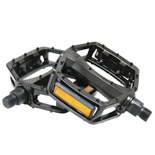 自転車 ペダル 2個セット 軽量 アルミ合金 フラットペダル ロードバイク/クロスバイク/MTB マウンテンバイクなど用 リフレクター付