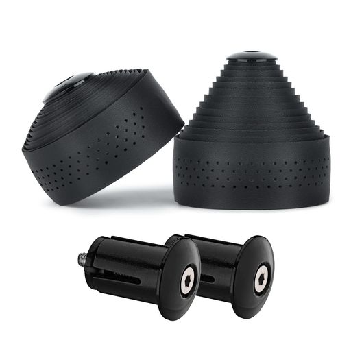 【滑り止め&吸湿速乾】ロードバイクバーテープ左右セット自転車ハンドルグリップ3M粘着テープ付き高弾..