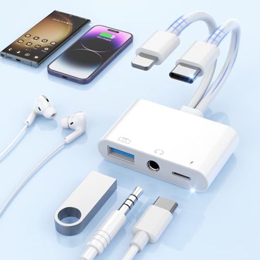 【2026MFi認証品】新しい3in1Type-C/Lightning-3.5mmイヤホン変換アダプターiPhone...