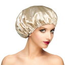 シャワーキャップ、女性用調節可能なシャワーキャップ、特大アップグレードダブル防水レイヤーヘアキャップ、バスキャップシャワーハットレディースガールズアダルトヘアプ...