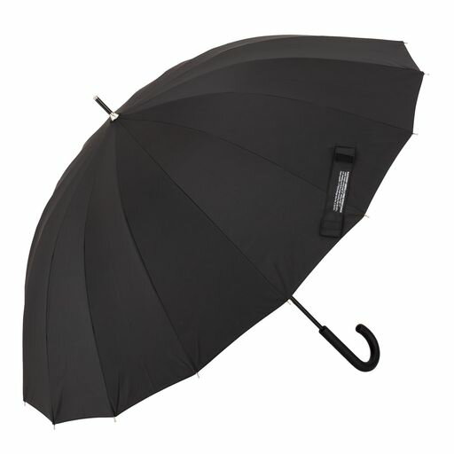 快滴DRY超撥水男女兼用耐風無地手開傘65cmx16RブラックKDU2516kHO