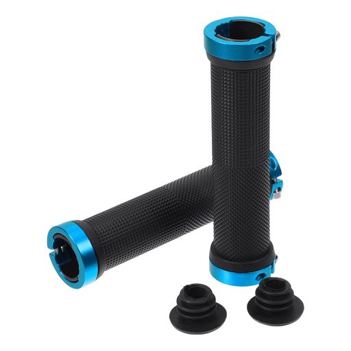 Grip - BULLSPANN1ペア自転車ハンドルグリップ滑り止め衝撃吸収自転車グリップロックオンハンドルグリップEバイクトレッキングバイクマウンテンバイク用ブラックブルー