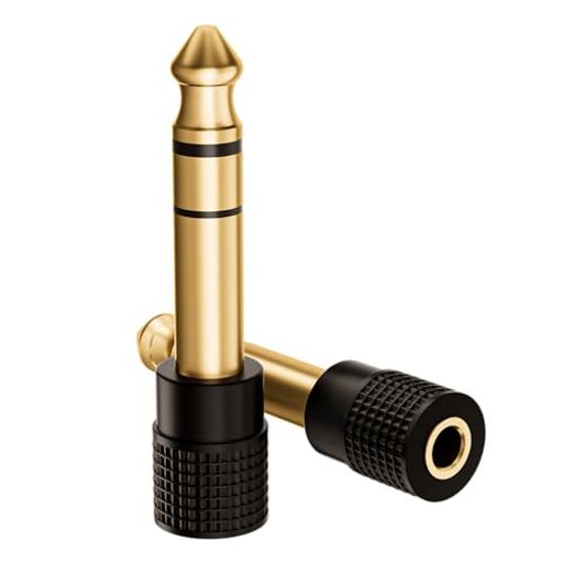 VCELINK6.35mm1/4オス~3.5mm1/8メスオーディオアダプター金メッキTRSステレオジャ...