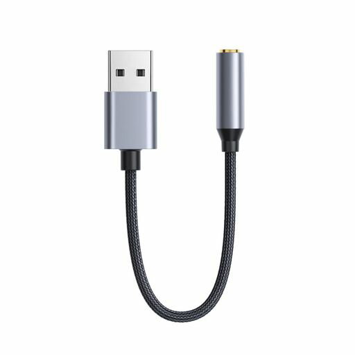 USBオーディオ変換アダプタ、USBto3.5mmオーディオケーブルUSB外付けサウンドカード4極TRRS、USBオーディオ変換アダプタはWindows、Linux、Macos、PS