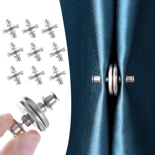 KAJIAOAOカーテンクリップカーテン固定用マグネットクリップスリットなし漏れないマグネットクリップ日差しを遮る両開きカーテン用10組セット