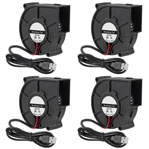 ACEIRMC4個75x30mmブロワー冷却ファンタービン遠心ファン5VブラシレスUSBファンスリーブベアリング/デ..
