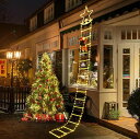 ソーラーイルミネーションLED屋外防水クリスマスイルミネーション梯子サンタクローストップ星ストリングライトクリスマス飾りライトオーナメントソーラー・USB2WAY充電自動点灯・消灯…