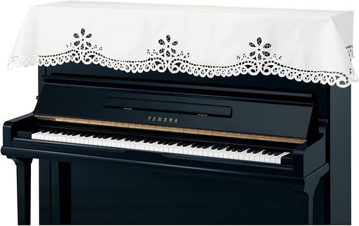アルプス/アップライトピアノカバー(カットワークレースタイプ)CL-23オフホワイト約200cmx70cm