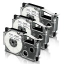 互換カシオネームランドテープ9MM白CASIONAMELANDXR-9WEテープカートリッジ3個白地に黒文字
