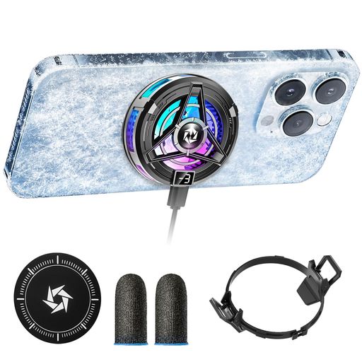 MuGaoDeeスマホ冷却ファンペルチェ素子スマホクーラー3秒急速冷却軽量スマホ冷却magsafe磁気式・クリッ..