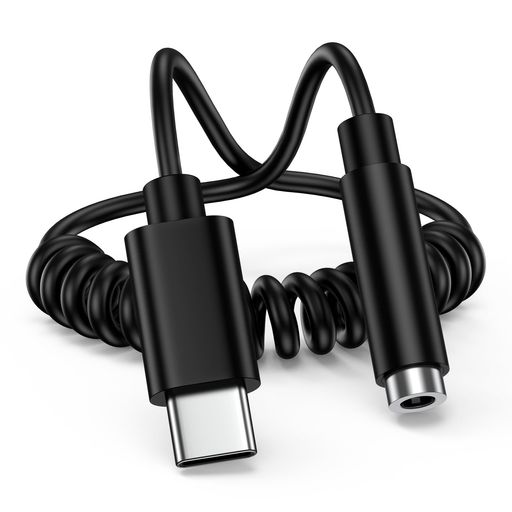 ChrisPow USB Type-C 3.5mm コイル型 20~45cm 3極 4極 オーディオ 変換アダプター ...