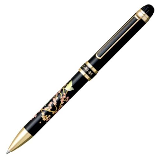 【ブランド】プラチナ PLATINUM 【品 名】近代蒔絵 【素 材】胴軸:金属に塗装、近代蒔絵/後軸:金属に塗装/中間リング・クリップ:金属に金メッキ・印刷/テーパー:金属に金メッキ/天冠:金属に塗装 【サイズ】全長144mm/最大径:11.8mm/標準重量23.6g 油性インクを使用したボールペン黒/赤0.7mmと0.5mm シャープペンを搭載。