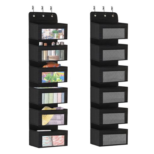 ウォールポケット吊り下げ6段壁掛け収納式透明窓付き頑丈大容量ドア掛け収納書類漫画/おもちゃ/雑誌な..