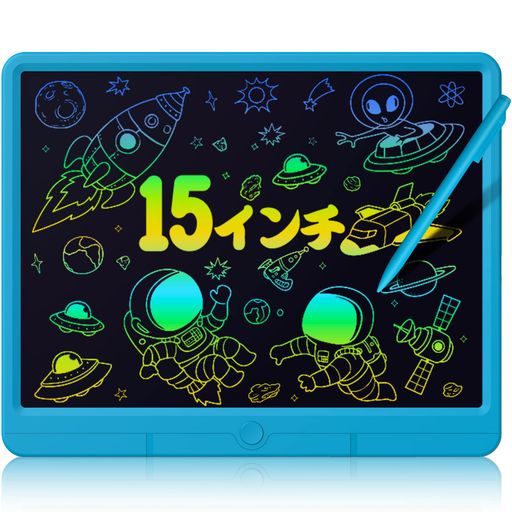 TUGAU電子メモパッド15インチお絵描きボード大画面デジタルメモ高輝度ロック機能搭載書いて消せるボードお絵かきボードペン収納筆談ボード電池交換可能LCD電子メモ帳手書きパッド伝言…