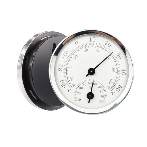 OptiPro温湿度計デジタル小型壁掛け式湿度計電池不要高精度見やすい室内/室外用(白)