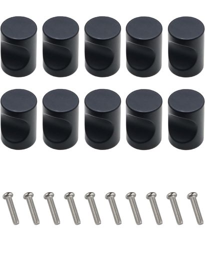 取っ手10個セット(ネジ付き )、サイズ:高さ20mm、直径16mm。(※付属のネジ長さは22 mmで、それが適切でないならば、あなたのプレートの厚さに従ってねじを構成してください。) ルミニウム合金製で、頑丈で耐摩耗性、耐食性、高硬度、耐久性があります。 この取っ手はシンプルでエレガントなデザインを採用します、手触りが非常によいです、家におしゃれな装飾や雰囲気を加えることができます。 取り付けが必要な場所に穴を開けて、付属のネジを締め付けるだけ、簡単に取り付けできます。 引き出し、キャビネット、食器棚、クローゼット、ドア、キッチン、靴箱など、さまざまな場所に広く適用できます。壊れた際の補修や、家具作りにも適しています。