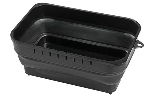 製品サイズ:(約)幅26x奥行35.5x高さ12.5cm、耐荷重:(約)4kg 製品重量:(約)0.45kg 原料樹脂:本体/ポリプロピレン・熱可塑性エラストマー(耐熱温度60度・耐冷温度-20度)、排水栓:シリコーンゴム(耐熱温度150度・耐冷温度-20度) 生産国:日本
