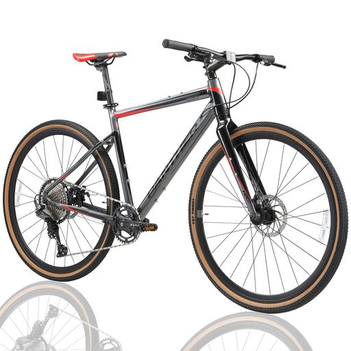 ホイールサイズ:700C,仏式フレンチバルブ,タイヤ:台湾CST高品質スキンサイドタイヤ40C,H24mmダブルウォールリム; フレームサイズ : 2サイズ選択可 アルミフレームAL7075,フォーク: アルミフレームAL7075,ハンドルバー : 31.8*22.2mmストレートW660mm,ステム : 90mmアルミAL6061; ブレーキ : 機械式ディスクブレーキ、ハブ : アルミペアリングクイックリリースハブ,スプロケット : 11-50T 12S,クランク : PANTHERアルミクランク42T 170L , チェーン : KMC SX12; 変速機 : SHIMANO DEORE M6100 12段,リアディレイラー : SHIMANO DEORE M6100; 適応身長:470mm(身長160〜175cm)/500mm(身長170〜185cm)、運送時の振動などにより届いた製品の調整に狂いが生じる場合がございます。そのため変速機、ブレーキ、タイヤの空気については購入後にお客様で再調整をお願い致します。不具合ではありません;