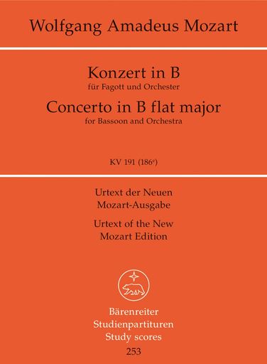原題:MozartWolfgangAmadeus:ConcertoforBassoonandOrchestraB-flatMajorKV191(186e) 編成・種類:スコア