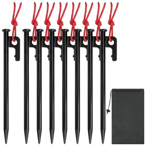 ◆【製品仕様】:材質:高炭素鋼 / サイズ:全長20cm、直径9mm / 重さ:約100g/本 / 仕様:20cm 8本セット・20cm 16本セット(2種類可選) / 梱包:収納バッグ付き / 試験:中性塩霧試験(NSS)48時間合格、品質検査報告書完備 ◆【業界トップクラスの強度!折れない鍛造ペグ】:高炭素鋼を鍛造加工し、硬度48HRC以上(業界基準より6%以上高い)、引張強度720Mpa(業界基準より5%以上高い)を実現。曲げ30度以上でも断裂しない頑丈さがあり、砂利や石が混じった硬い地面、岩場、山地などでもガッチリ固定し、抜けやすい問題を徹底解決します。 ◆【レーザー溶接&amp;高品質塗装!耐蝕・錆びにくく耐久】:ペグの接続部はレーザー溶接を採用し、溶接面がスムーズで平ら、接合が強固で使用中に断裂する心配は一切ありません。表面は電着塗装処理を施し、中性塩霧試験48時間後も表面に錆びや腐食がなく、耐食性と耐久性に優れ、雨天でも安心して使用できます。 ◆【軽量&amp;使いやすい細部設計!初心者~達人まで】:1本約100gの軽量設計で、持ち運びや設営時の負担を大幅に軽減します。