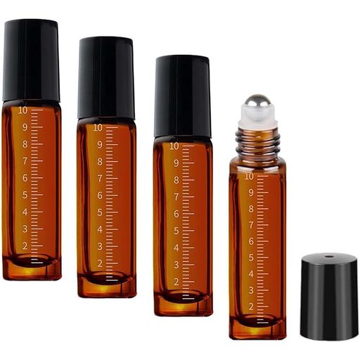 【製品仕様】:セット内容:ロールオンボトル4本 10ml 本体は高品質ガラス製 キャップはプラスチック ロール部分はステンレス製 カラーはシックなブラックとゴールド 軽量 コンパクトで 携帯に便利なサイズです。 【高品質素材】:耐久性・防食性に優れたガラス製で、樹脂製容器に比べて香水類の変質を抑えます、アロマオイル等と化学反応を起こしにくく安心してお使い頂けます。 【目盛り/遮光付き】:香水瓶は目盛り付きで、最大容量は10mlですので、使用時に注入する液体の量を確認してください。茶色のロールオンボトルは光を遮断する性能があり、内部の香りがこぼれ出るのを防ぎ、液体の劣化を防ぎ、香りと品質を長期間保つことができます。 【ロールオンボトル】:こちらはロールオンボトルのアトマイザー、アロマボトルです。ローラータイプなので香水や精油、アロマオイル、ローションなどの量の調節が簡単です,スプレーのようにあちこちに飛び散らない。 【使いやすさ】:遮光瓶、スチールボールヘッドは肌をマッサージして吸収を加速し、適量のオイルを均一に分配できます。