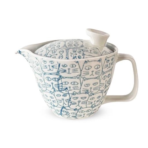 J-kitchens急須茶こし付き240ml1人用~2人用波佐見焼日本製撥水キャッツポットSライトブルー