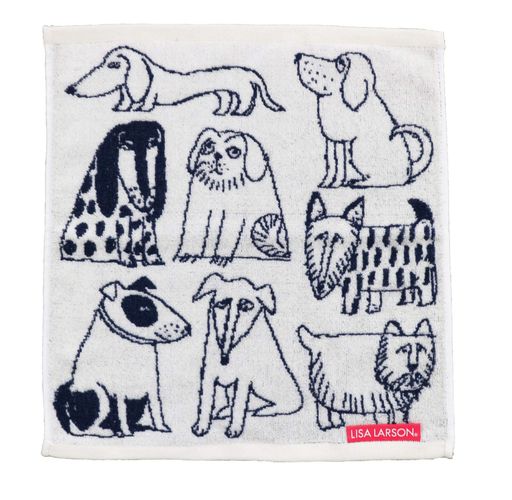 丸真リサ・ラーソンハンドタオルスケッチドッグ綿100%LISALARSONプレゼントギフト誕生日母の日グッズ6805007500(3.0)