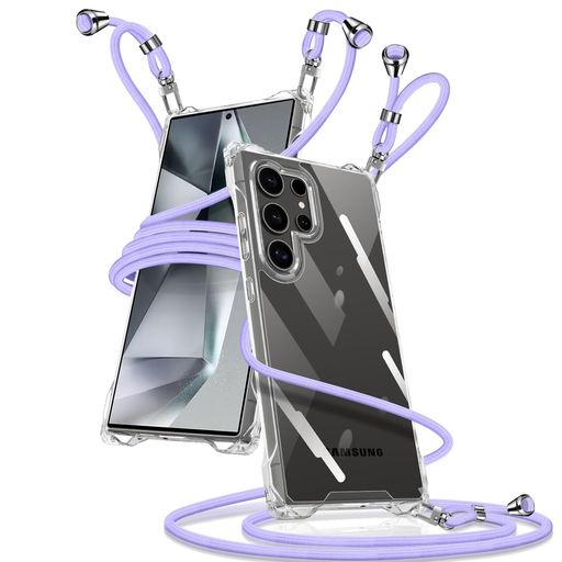 Muciyazi用のGalaxyS24Ultra5GケースクリアショルダーギャラクシーS24ultraスマホケースSC-52ESCG26カバー肩掛け斜めかけ縄掛けケース透明薄型軽量TPU+PC携帯ケース紐付き