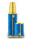 AlxMuNaoアトマイザー香水【5ml・ワンタッチ補充・携帯用】プレミアムレザー仕様底部充填詰め替え簡単漏れない持ち運び便利コンパクト小分けボトル旅行デート仕事男女兼用(5ml、紺)