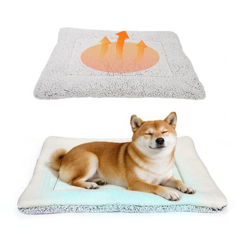 Deamoser ペットベッド 犬 猫 61x41cm 厚さ6cm ふわふわ リバーシブル ひんやり ペットクッション オールシーズン