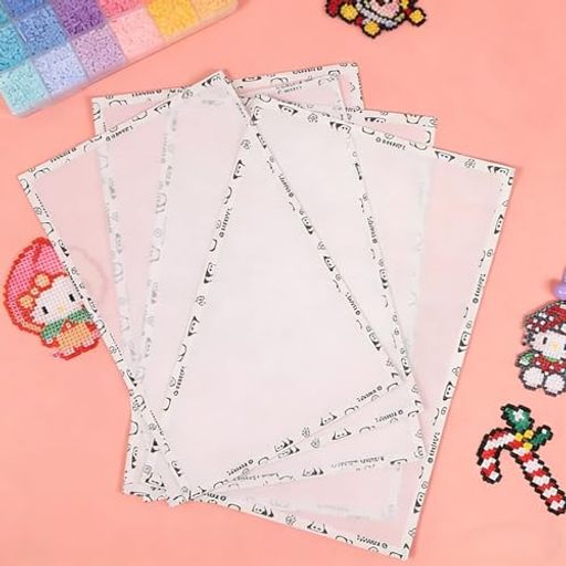 アイロンビーズ用アイロンペーパー6枚入りアイロンビーズ シート 繰り返し使用可能 安全設計 手に刺さらない 作品の固定 散乱防止 耐熱工芸紙 手作りDIYビーズアクセサリー制作 教室・…