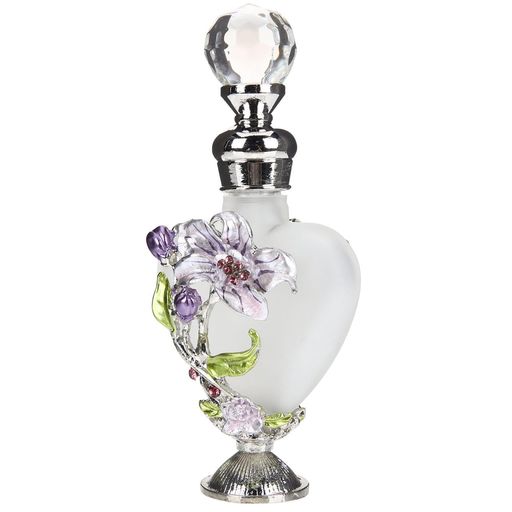 LALAFINA ガラス 香水瓶 10ml アンティーク アトマイザー 花柄装飾 スプレーボトル 入れ替え 容器 精油・アロマ対応 携帯用