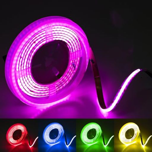 FCOB COB RGB LEDテープライト 576LEDs/m 2M 4PIN RGB DC5V 高密度 フレキシブル 幅8mm ストリップライト 調光調色 変形可能 切断可能 寝室 キッチンホーム 屋内装飾 非防水 コントローラーと電源がない fleurette01-10418588 fleurette パッケージ画像