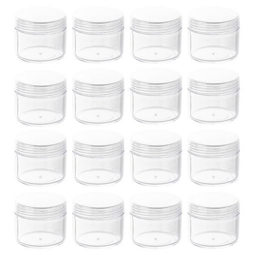 GLOWZEN透明旅行用化粧品小分けケースクリーム容器15ml16個セット蓋付き小物収納プラスチックケース銀テープ収納ケースネイルパーツ保管容器便利グッズ軽量持ち運び可能 GLOWZEN透明旅行用化粧品小分けケースクリーム容器15ml16個セット蓋付き小物収納プラスチックケース銀テープ収納ケースネイルパーツ保管容器便利グッズ軽量持ち運び可能