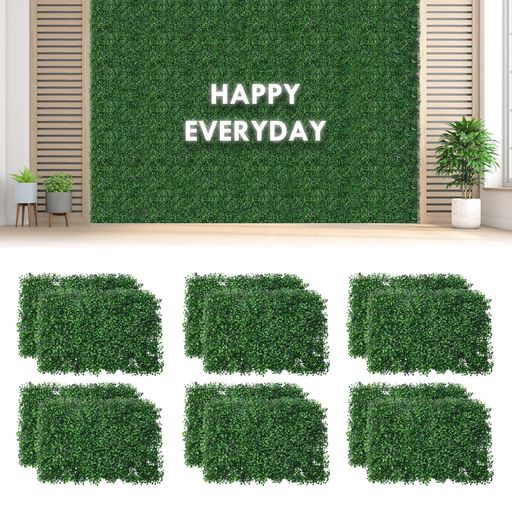 uyoyousウォールフェイクグリーン目隠しフェイクグリーン12枚セット40*60*4cm人工芝グリーンスクリーン人工芝生マット壁掛け室内外兼用マット人工観葉植物壁面緑化