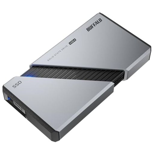 バッファロー ポータブル SSD 外付け 2TB USB4 Gen3x2 対応 Type-C 高速 最大読込速度 3,800MB/s exFAT SSD-PE2.0U4SA/N