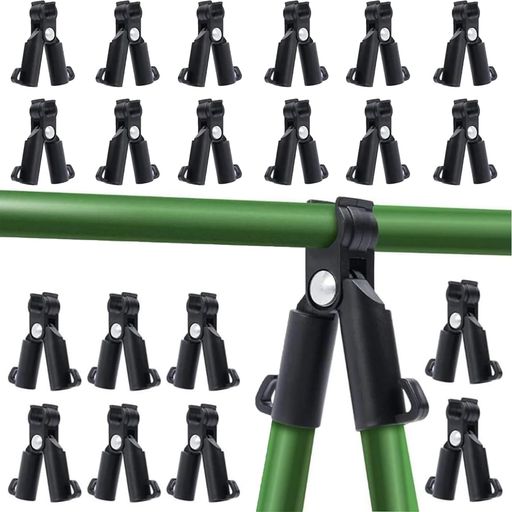 【使いやすさ】20個セット(11mm・16mm・20mm対応)。イボ付き・イボなしの両方の支柱に簡単にはめ込むだけで取り付け可能。軽量で雨や泥汚れに強いプラスチック製(カラー:ブラック※モニター環境により色味が異なる場合あり)。 【商品特性】3サイズ対応の支柱ジョイントで、短時間で安定した植物支持を実現。つる棚やフェンスの作成に最適で、ネット掛け用のフック付きデザイン。 【調整機能】0度から70度まで角度調節可能な頑丈な構造。ブドウや朝顔など、つる植物の誘引からキュウリ・トマトなどの重い果実のサポートまで幅広く対応。 【耐久設計】連結部でパーゴラや支柱の頂点を強固に固定。雨や強風に耐えるPP素材製で、誘引ネットの簡単組み立てと時間節約を両立。ヘチマ・ゴーヤなど大苗作物にも安心。 【使用場所】家庭菜園・ガーデニングから農地・公園まで多用途に展開。防鳥ネット張りや温室栽培にも適し、植物の安定成長を長期間サポートします。